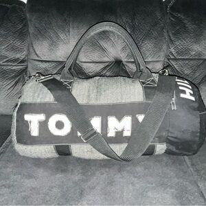 Tommy Hilfiger Black and Gray Duffel Bag
